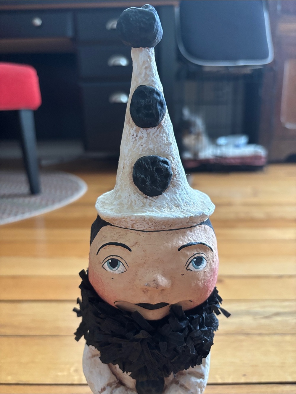 Bethany Lowe Black and White Pierrot Clown Figure - Picture 4 of 5